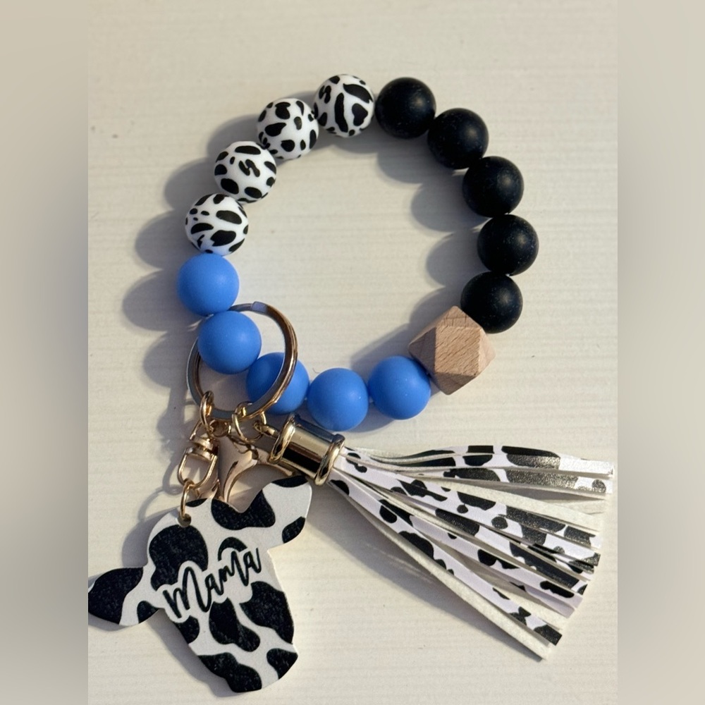 Silicone Bead Wristlets Keychain
